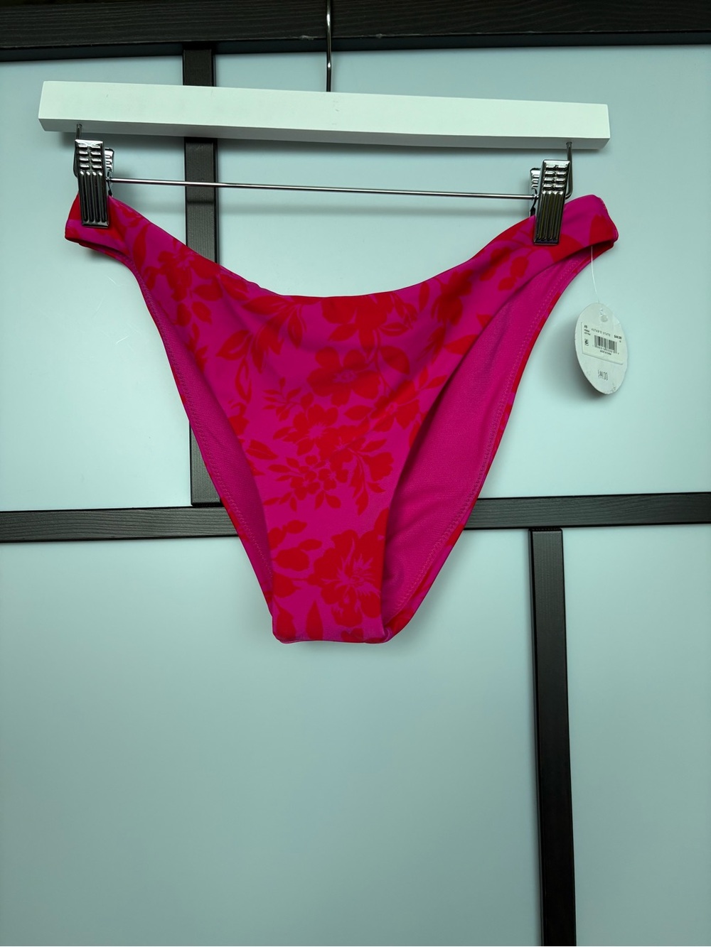 Altar’d State Swim NWT Pink Red Floral High Leg Bikini Bottom M - Picture 4 of 8